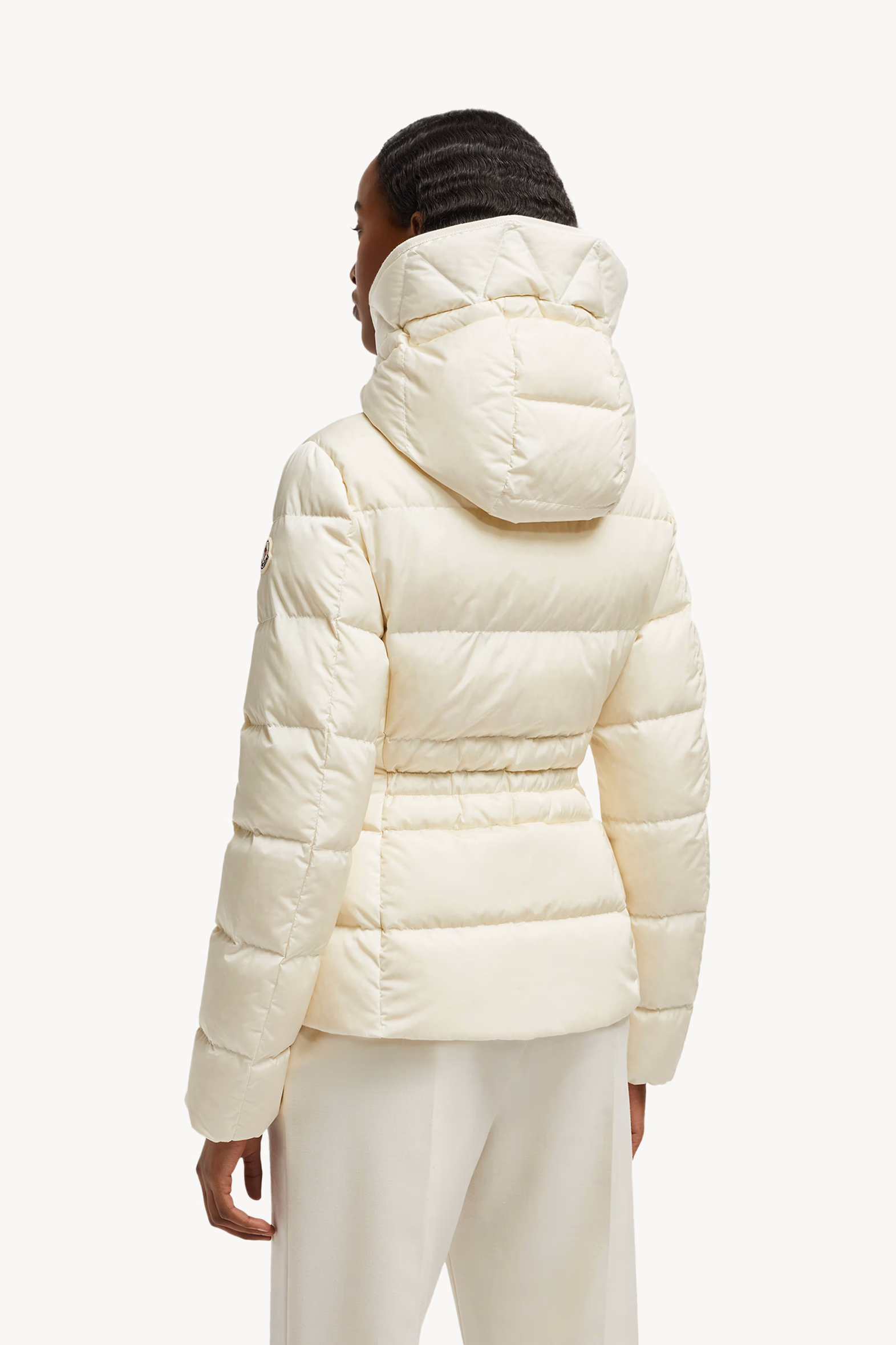 Avoce Hooded Short Down Jacket Women White Ivory Moncler 5
